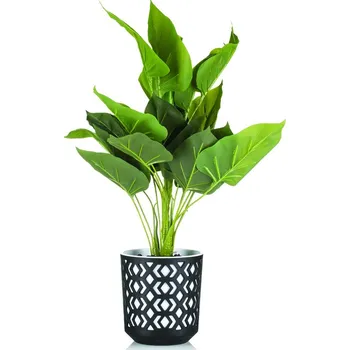 Květináč PLASTOVÝ KVĚTINÁČ ETNIC 15X14 CM ČERNÁ