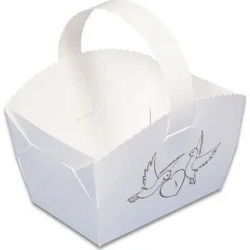 Jednorázové nádobí Odnosný košíček s potiskem -holubičky