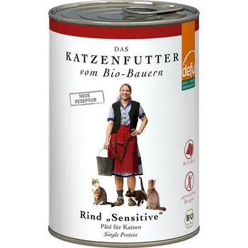 Krmivo pro kočku Defu Sensitive bio hovězí paštika 12 × 410 g