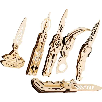 Příslušenství pro sportovní střelbu Dřevěné puzzle 3D – 6 nožů Caliber Gourmet