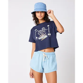 Pánské oblečení Tričko Rip Curl JEFFREY.S CROP Navy velikost S