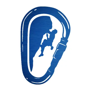 Samolepící dekorace SAMOLEPKA Horolezec 005 levá karabina (65 - škrábaný kov modrý) NA AUTO, NÁLEPKA, FÓLIE, POLEP, TUNING, VLASTNÍ TEXT, TISK, AUTOSAMOLEPKY.cz, POLEPY, OBRÁZEK, LOGO, SAMOLEPKY