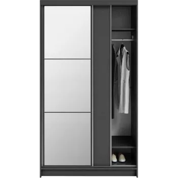 Šatní skříň Šatní skříň DENVE 120x218x60,3 cm šedá se zrcadlem