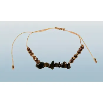 Náramek Náramek provázkový s tygřím okem a bižuterií