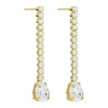 Náušnice Stříbrné pozlacené visací náušnice s krystaly Swarovski VICTORIA CRUZ A4369-07DT + DÁREK ZDARMA