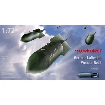 Plastikový model Modelcollect 1/72 German WWII luftwaffe weapon set 2 SC50*32, Sc250 *4