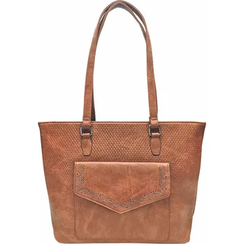 Kabelka Velká středně hnědá kabelka přes rameno s kapsou Gladys