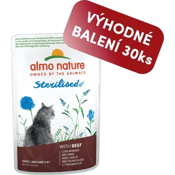Krmivo pro kočku Almo Nature Holistic Sterilised s hovězím 70g výhodné balení 30 ks