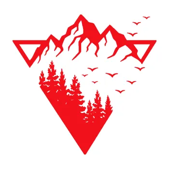 Samolepící dekorace SAMOLEPKA Krajina hory 042 pravá magický trojúhelník (10 - červená) NA AUTO, NÁLEPKA, FÓLIE, POLEP, TUNING, VLASTNÍ TEXT, TISK, AUTOSAMOLEPKY.cz, POLEPY, OBRÁZEK, LOGO, SAMOLEPKY