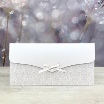 Obálka Obálka 200 x 100 mm na peníze (voucher) LUX - bílá s ražbou