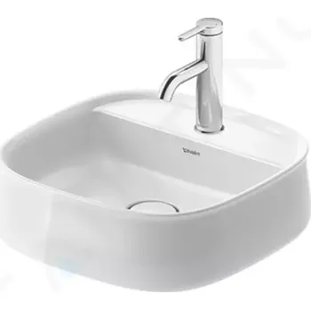 Umyvadlo Duravit Zencha Umyvadlo na desku 42x42 cm, bez přepadu, otvor pro baterii, DuraCeram, WonderGliss, bílá, 23744200711