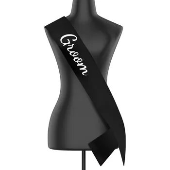 Party dekorace Šerpa Groom, Barva Černá, Velikost šířka šerpy 10,8 cm, Canvas Šerpa 2519