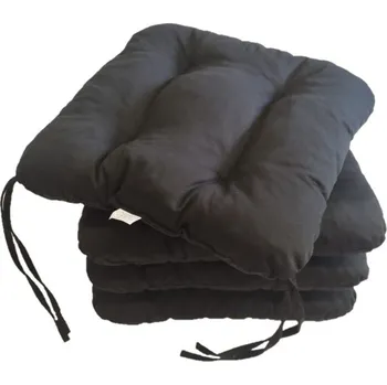 Podsedák Podsedák na židli foukaný se šňůrkou - 40 x 40 - černý - sada 4 ks