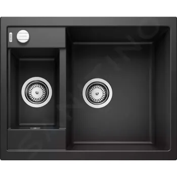 Granitový dřez Blanco Metra 6 Silgranitový dřez, 62x50 cm, s ovládáním odtoku, černá, 525922