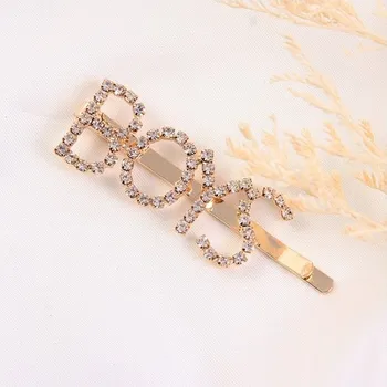 Ozdoba do vlasů Flamenco Mystique Spona do vlasů s křišťálovým nápisem BOYS, obecný kov bez niklu a chromu, odolná vůči vodě SP83Z