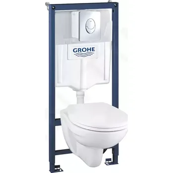 WC sada Grohe Solido Set předstěnové instalace, klozetu a sedátka, softclose, tlačítko Skate Air, chrom, 39192000