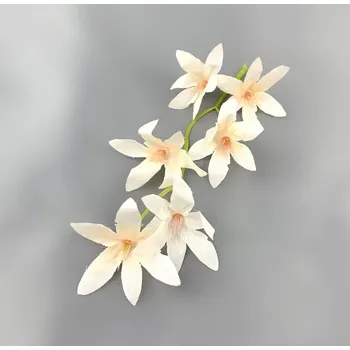 umělá květina MrHome ORCHIDEA větev 6 květů (5,5 cm) stonek 18 cm šampaňské