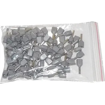 Síťový kabel Dutinka pro dva kabely 0,75mm2 šedá (TE0,75-8), balení 100ks