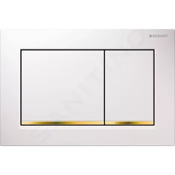Splachovací tlačítko Geberit Omega30 Ovládací tlačítko splachování, bílá/pozlacená, 115.080.KK.1