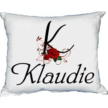 Dekorativní polštářek Polštář s dámským jménem KLAUDIE Vínový (polštářek dámské jméno )