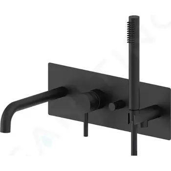 Vodovodní baterie Paffoni Vanová baterie pod omítku, s přislušenstvím a tělesem, matná černá - LIG001NO