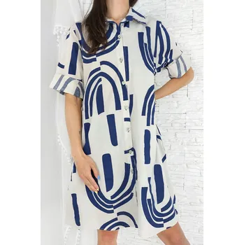 Dámské šaty New collection Košilové volné šaty MA-24080BE Velikost: XS-L