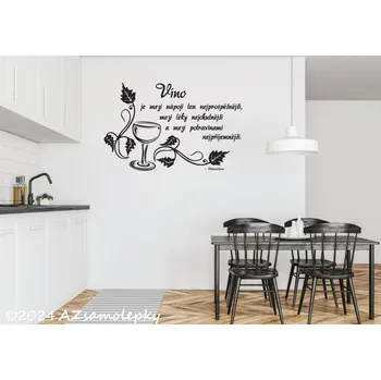 Samolepící dekorace Samolepky na zeď - Citát - Plútarchos - Víno II - S (60 x 38 cm)
