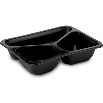 Jednorázové nádobí Menu miska 3dílná zatavovací černá PP 78503 50 kusů Wimex