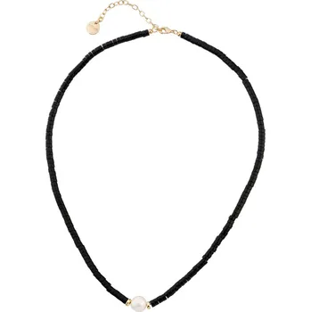 Náhrdelník Pozlacený náhrdelník z mosazi s acháty a perlou - AR537-8788
