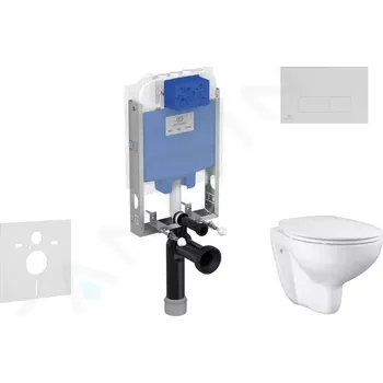 WC sada Ideal Standard ProSys Set předstěnové instalace, klozetu a sedátka Bau Ceramic, tlačítka Oleas M2, Rimless, SoftClose, bílá, ProSys80M SP133