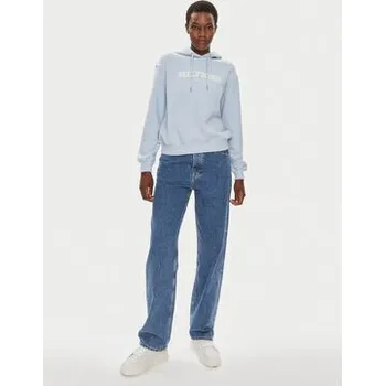 Dámská mikina Tommy Hilfiger Mikina Monotype Flock WW0WW41236 Světle modrá Relaxed Fit XS