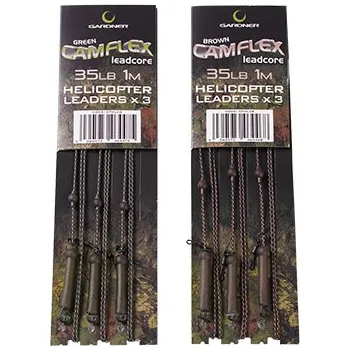 Gardner Návazce Camflex Helicopter Leadcore Leaders 35lb 3ks 1,5m Silt (Bahno)