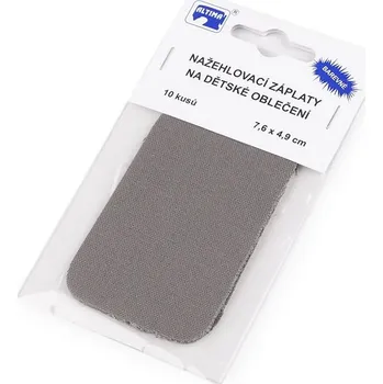 Nažehlovací záplaty 7,6x4,9 cm balení 10 kusů - 11 šedá neutrální