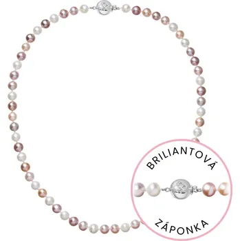 Náušnice Perlový náhrdelník z říčních perel se zapínáním z bílého 14 karátového zlata 822004.3/9270B multi