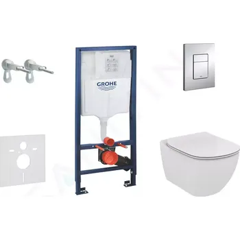 WC sada Grohe Rapid SL Set předstěnové instalace, klozetu a sedátka Ideal Standard, Aquablade, SoftClose tlačítka Skate Cosmo, chrom, 38528SET-KU