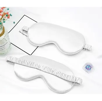 Pleťová maska Spací maska na oči z imitovaného hedvábí - Bílý