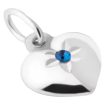 Přívěsek Přívěsek ze stříbra 925, souměrná srdce, květ s modrým zirkonem