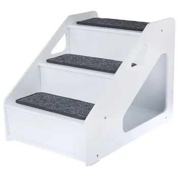 Schody a rampa pro psa TIAKI Schůdky pro domácí mazlíčky s možností úkrytu 60 x 44 x 45 cm bílé