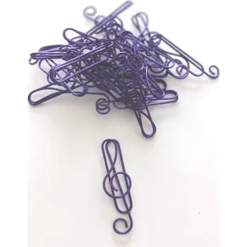 Hudebniny Kancelářská spona - fialový houslový klíč