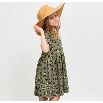 Dívčí šaty Dětské zelené šaty leopard Velikost: 86/92