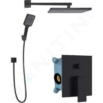 Sprchový set kielle Arkas I Sprchový set s baterií pod omítku, s příslušenstvím a tělesem, matná černá, 20611SP24