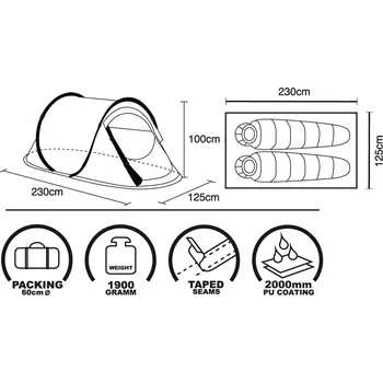 Stan Brother Samostavěcí stan pro 2 osoby ST02 modrý