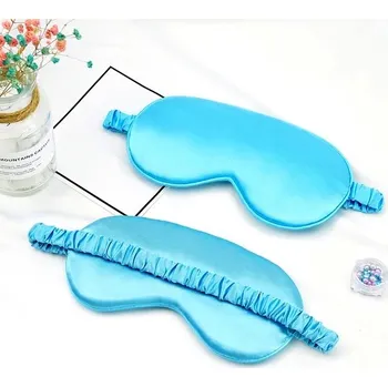Pleťová maska Spací maska na oči z imitovaného hedvábí - modrý
