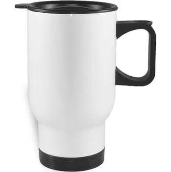 Termohrnek Termohrnek 450 ml s uchem a víčkem - bílý sublimace termotransfer
