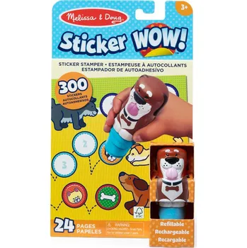 Razítko Razítko + sešit plný aktivit, WOW, vzor PEJSEK, 300 samolepek v tyčince, 1 sada
