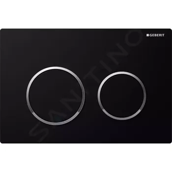 Splachovací tlačítko Geberit Omega20 Ovládací tlačítko splachování, černá/lesklý chrom, 115.085.KM.1