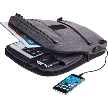 Powerbanka Business batoh Troika Saftsack, šedý