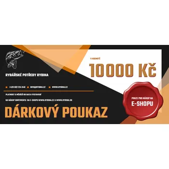 Dárková krabička Dárkový poukaz na nákup rybářských potřeb 10000 Kč