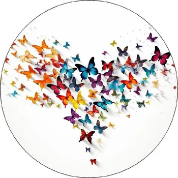 Jedlý papír na dort kulatý 19,5 cm, Srdce motýlů