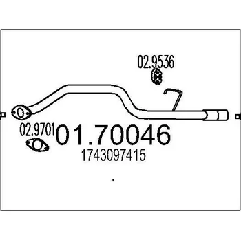 Výfuková trubka Výfuková trubka MTS 01.70046